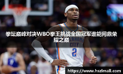 拳坛巅峰对决WBO拳王挑战全国冠军谁能问鼎荣耀之巅